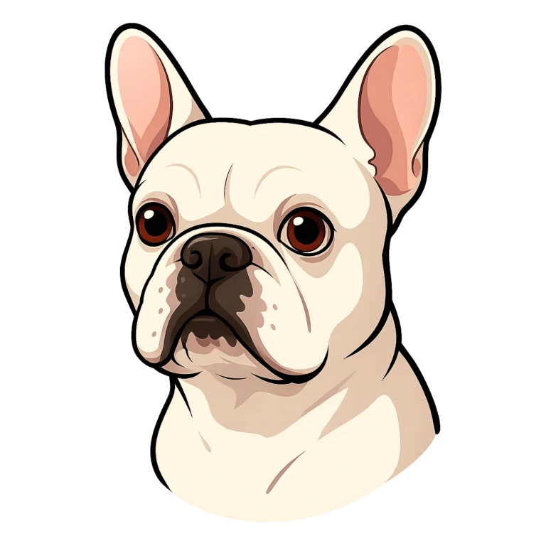 Amos, a cream French bulldog